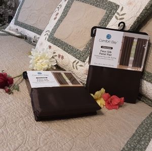 Comfort Bay Chocolate Faux Silk Panel Pair